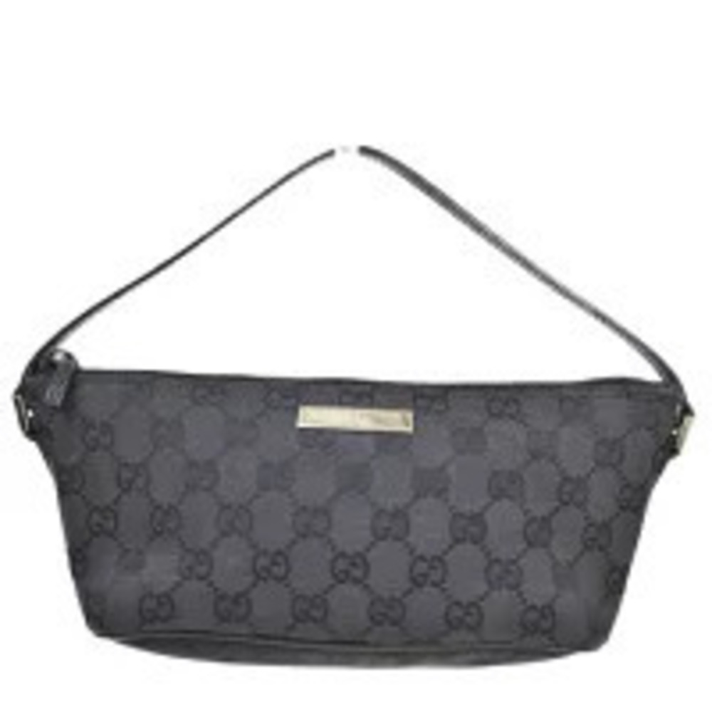 Gucci Handbag GG Black Canvas Leather